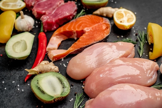 High-quality images of beef, chicken, seafood, and pork bundles.